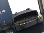 Dior crossbody bag with flap open, dark gray monogram canvas and interior pocket
