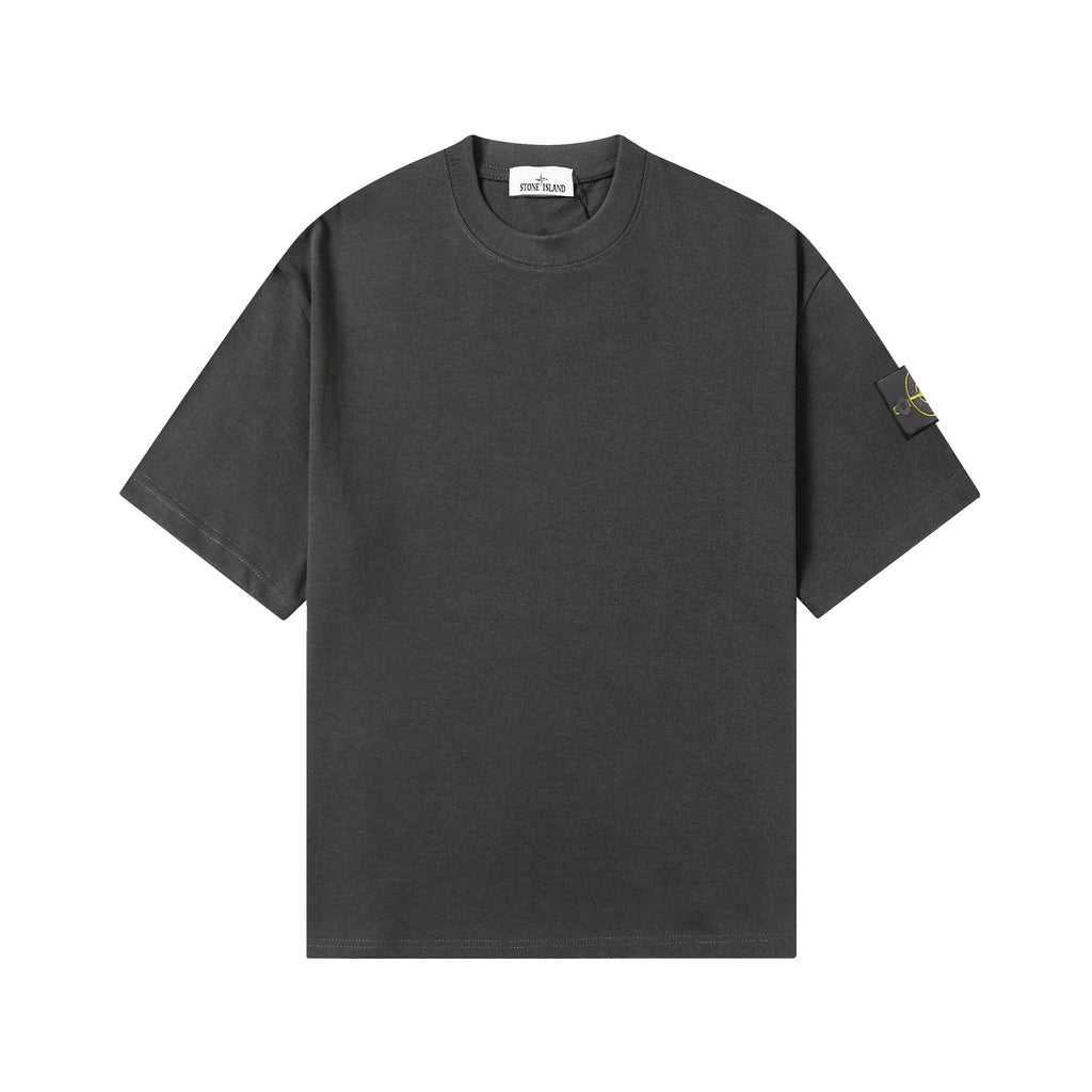 Stone Island short-sleeve T-shirt, dark gray crew neck