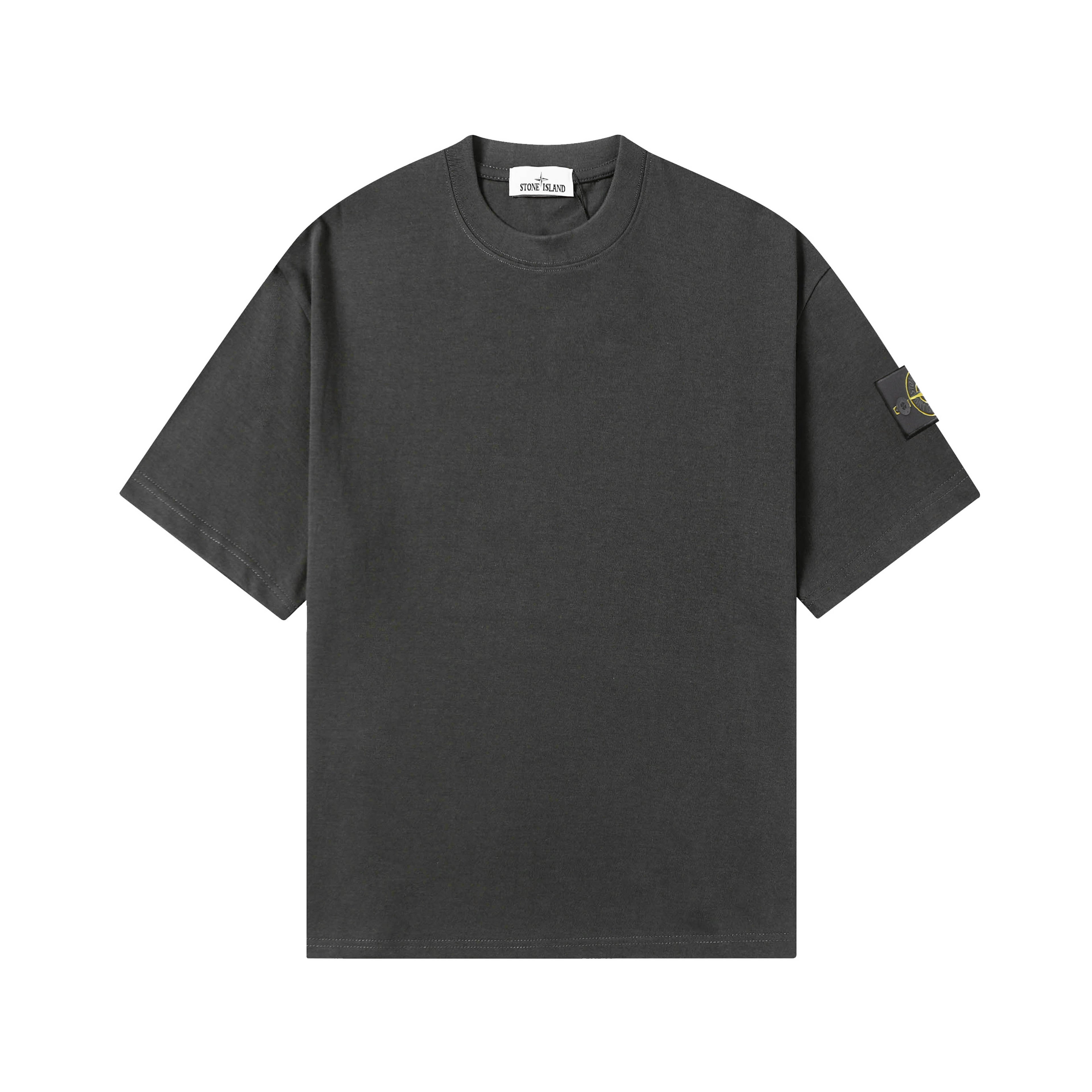 Stone Island short-sleeve T-shirt, dark gray crew neck