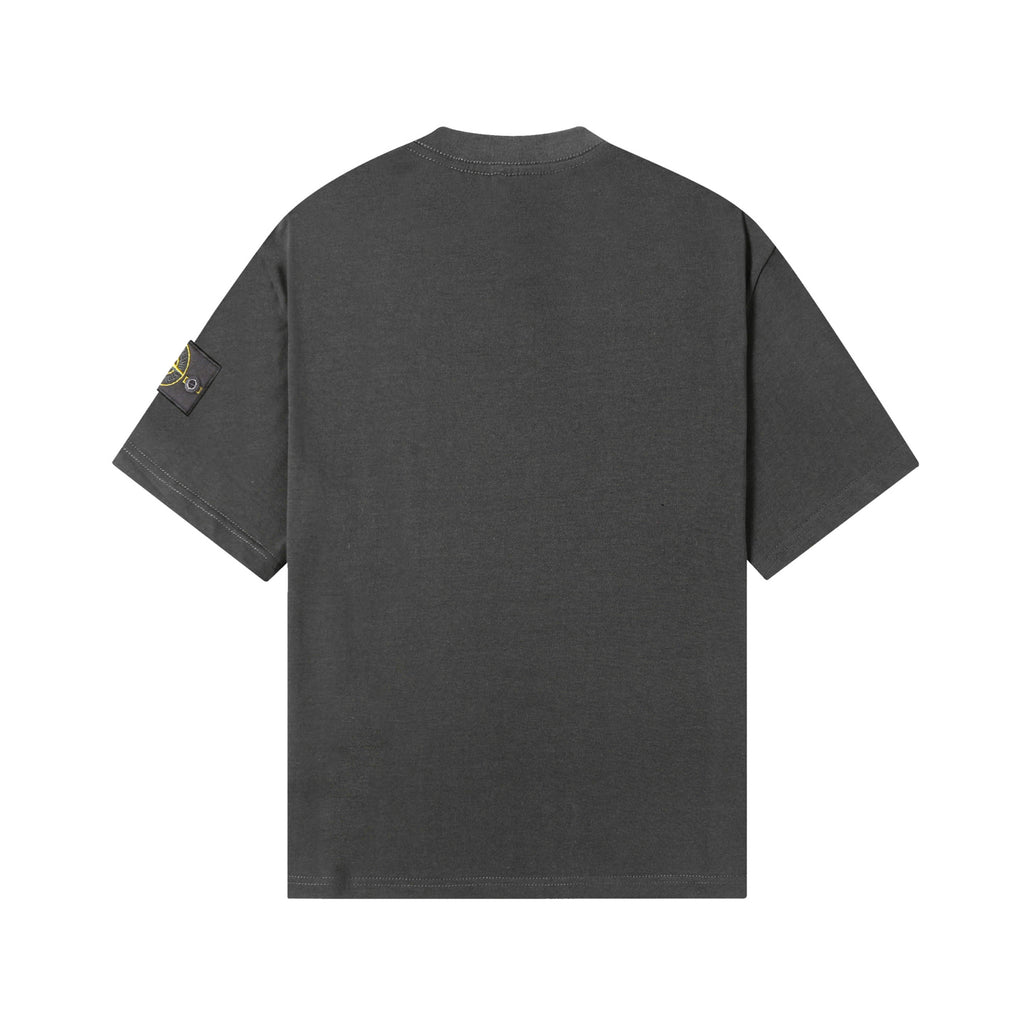 Stone Island short-sleeve T-shirt, dark gray back view