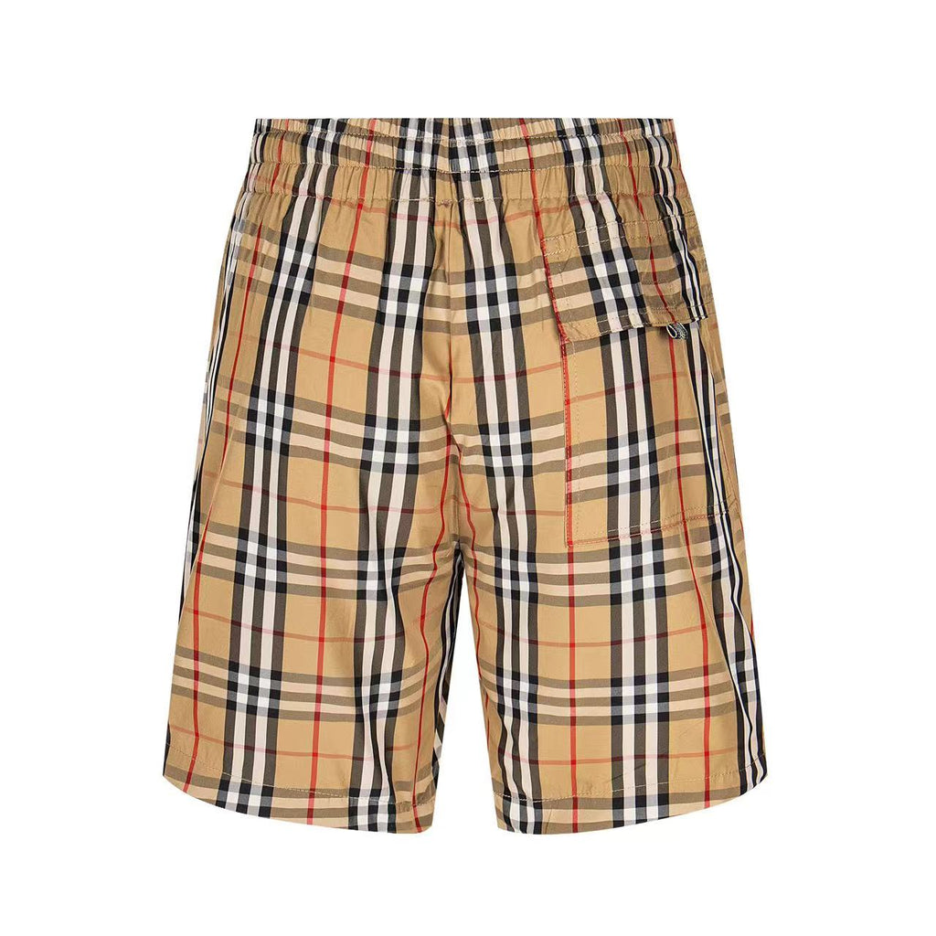 Burberry plaid shorts with drawstring and elastic waist, side pocket