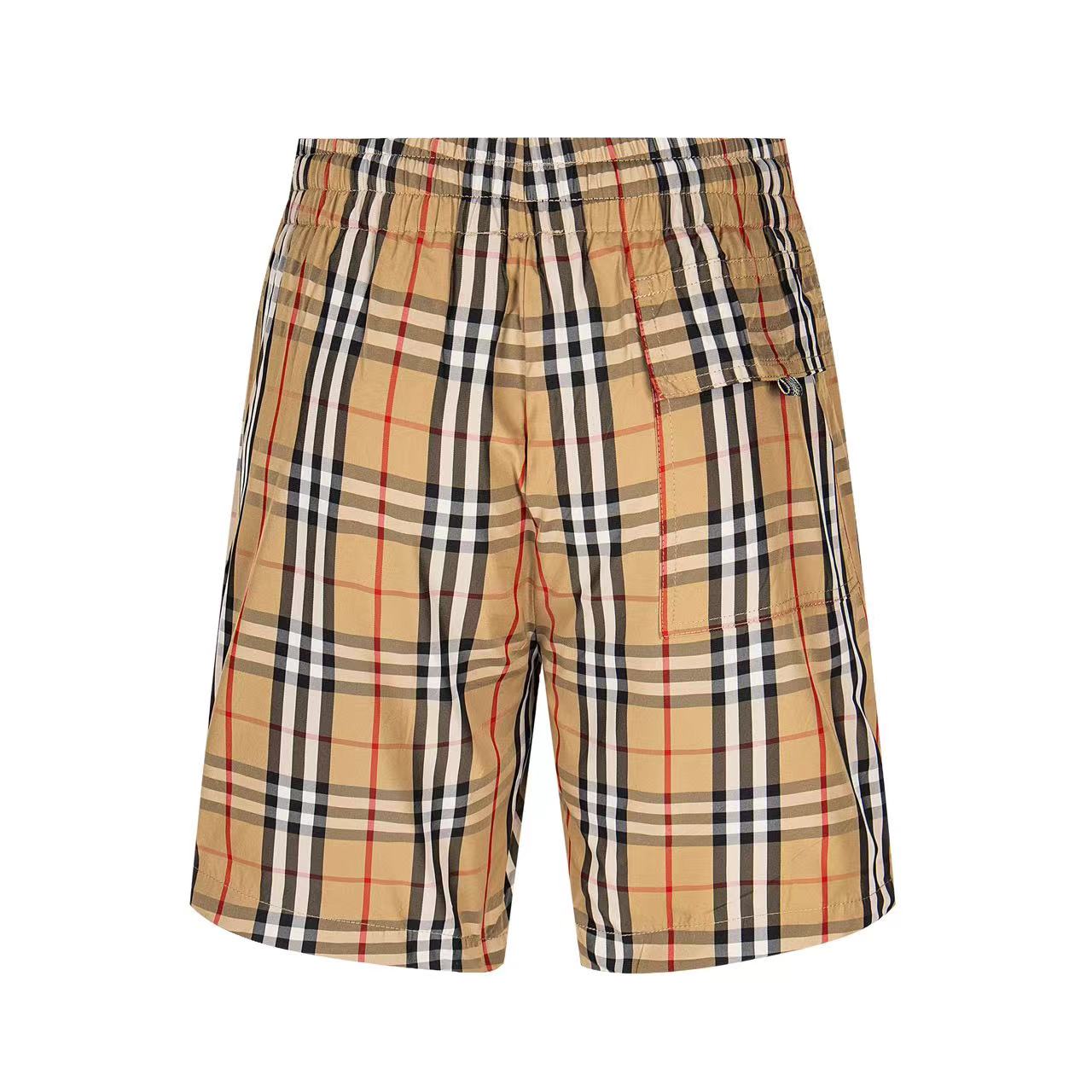 Burberry plaid shorts with drawstring and elastic waist, side pocket