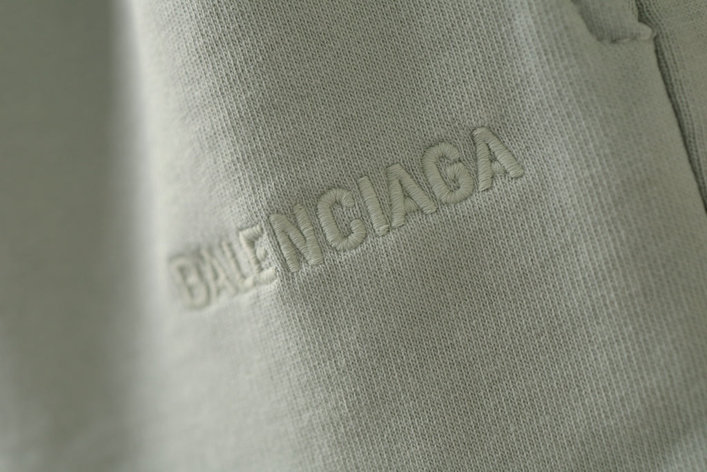 Balenciaga logo on light-green fabric detail