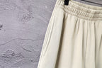 Cream shorts with gathered elastic waistband detail