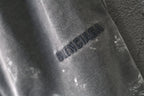Light gray shorts with Balenciaga logo on leg, close-up