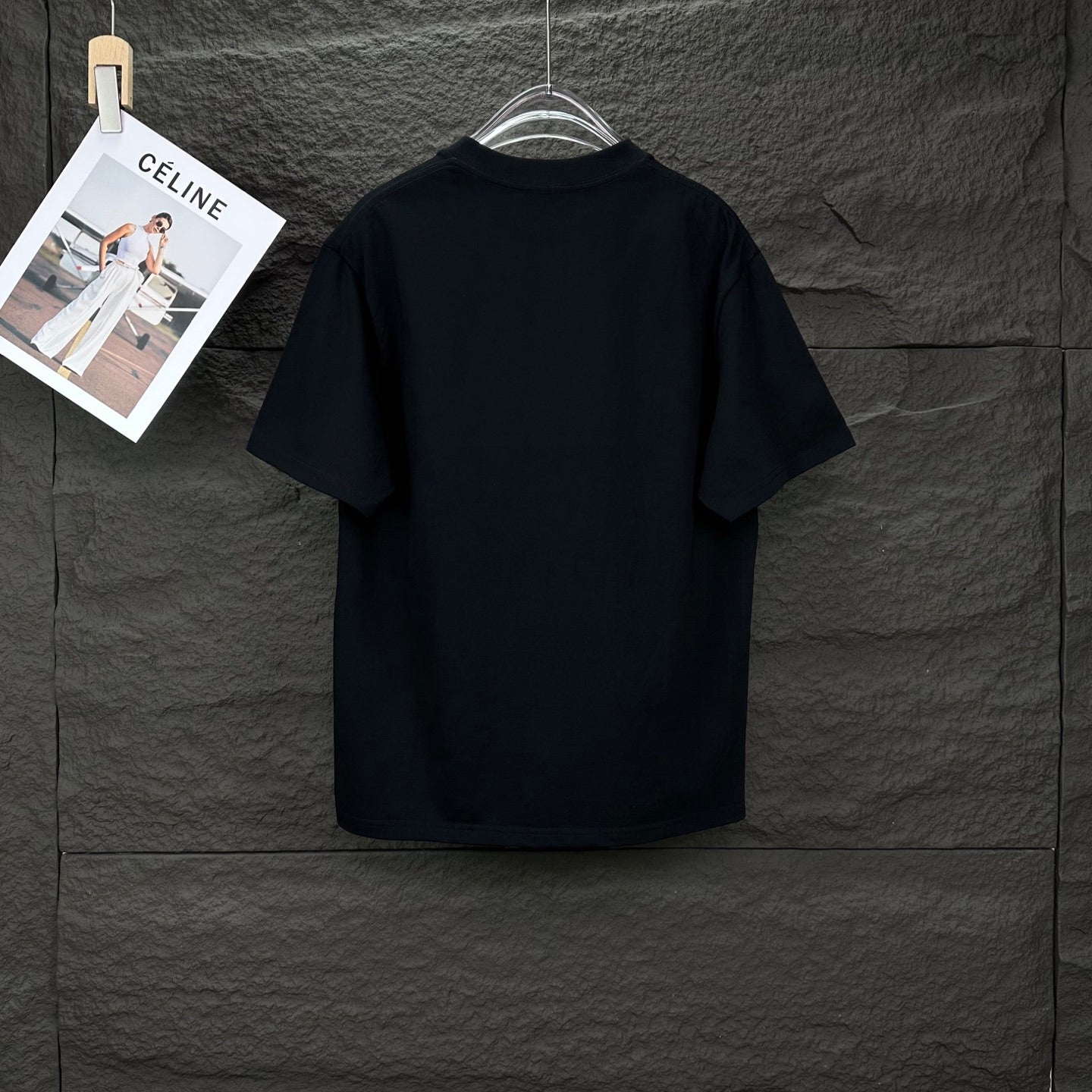 Prada black short-sleeve T-shirt, plain back view