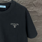 Black Prada T-shirt with PRADA logo and short sleeves