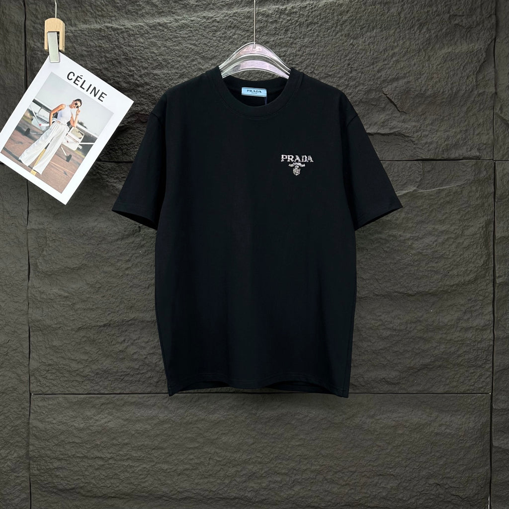 Black Prada short-sleeve T-shirt with small chest logo