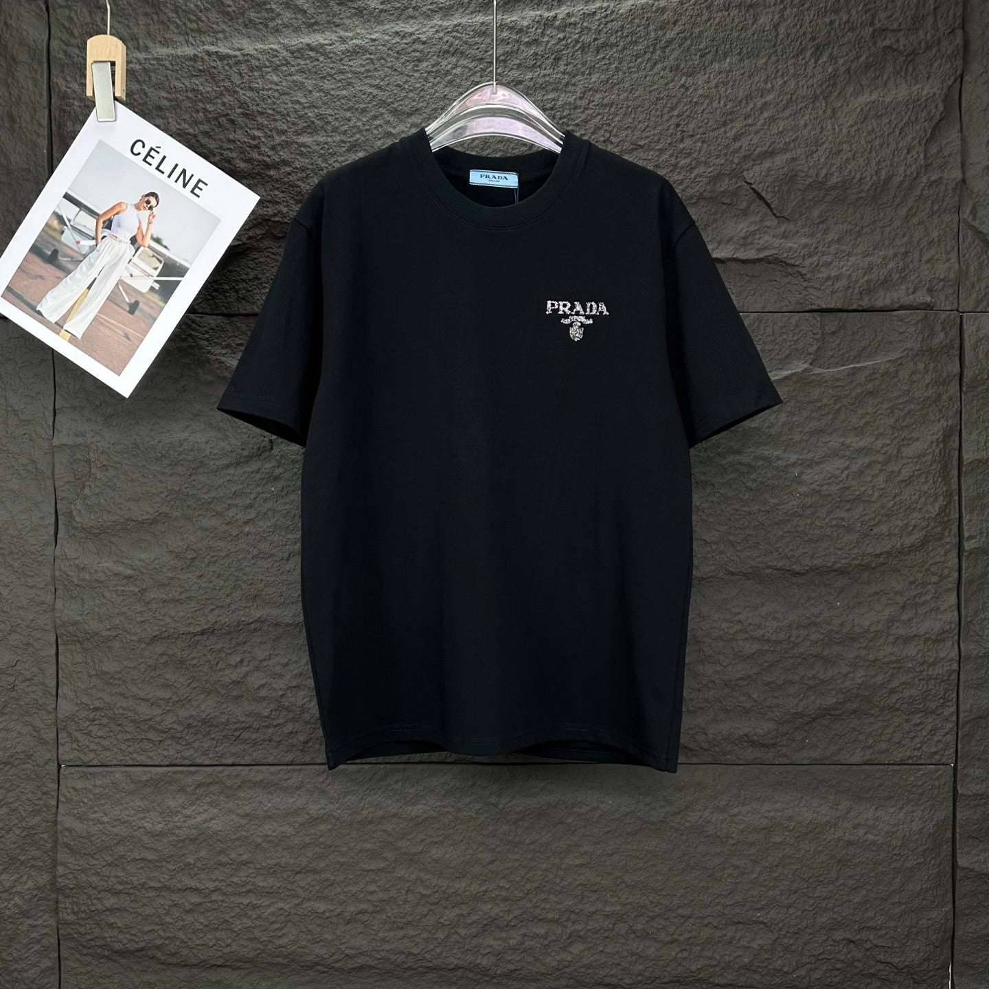 Black Prada short-sleeve T-shirt with small chest logo