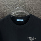 Black Prada crewneck T-shirt with PRADA logo on chest