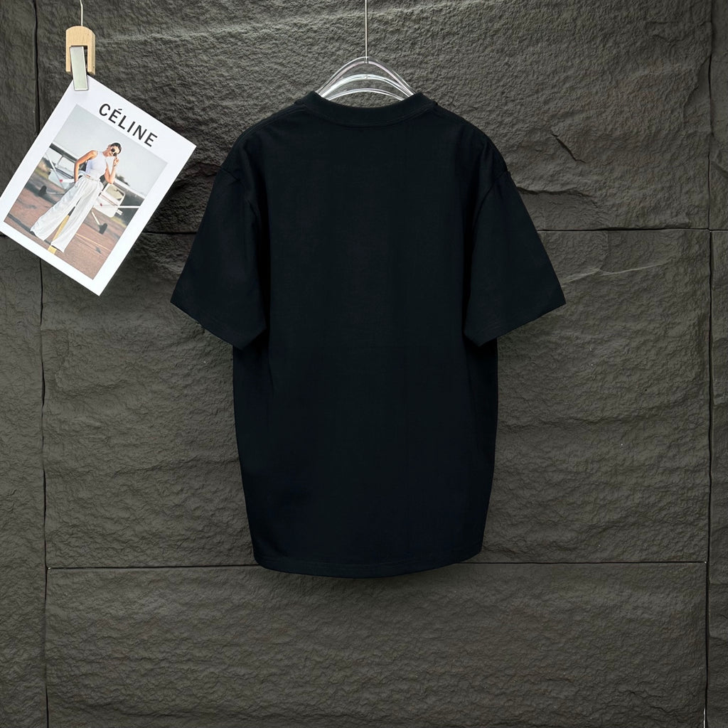 Black Prada short-sleeve T-shirt with plain back