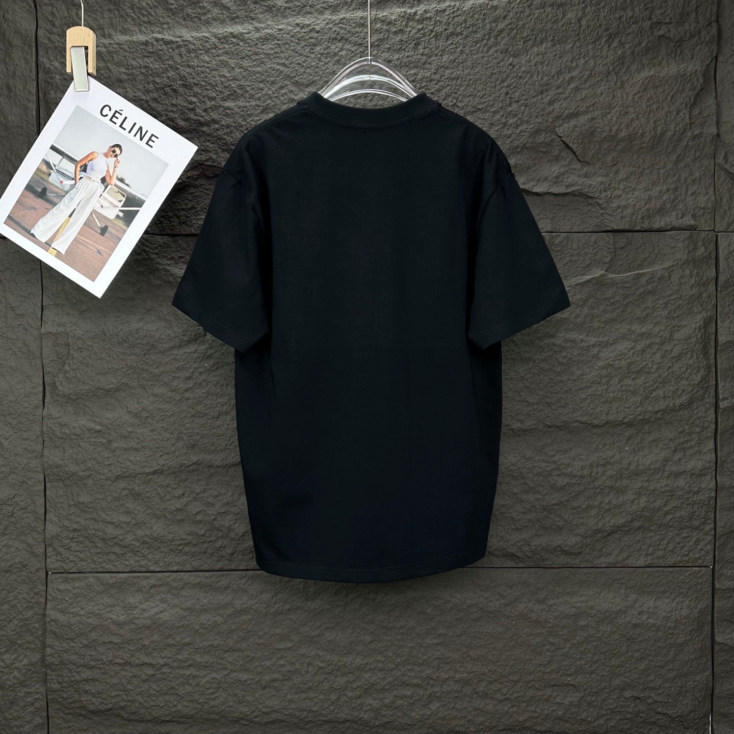 Black Prada short-sleeve T-shirt with plain back