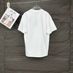 White short-sleeve T-shirt back view on hanger