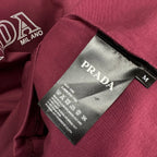 Burgundy Prada T-shirt inner neck label tag