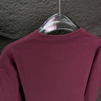 Burgundy crewneck Prada T-shirt, plain back with crew neckline