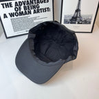 Prada baseball cap, dark gray, interior view with ruched lining