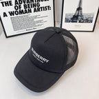 Black Burberry baseball cap with mesh side panels and front logo