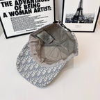 Dior monogram cap interior with beige lining and curved brim opening
