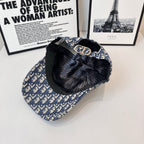 Dior baseball cap back view with gray interior lining and adjustable CD clasp.