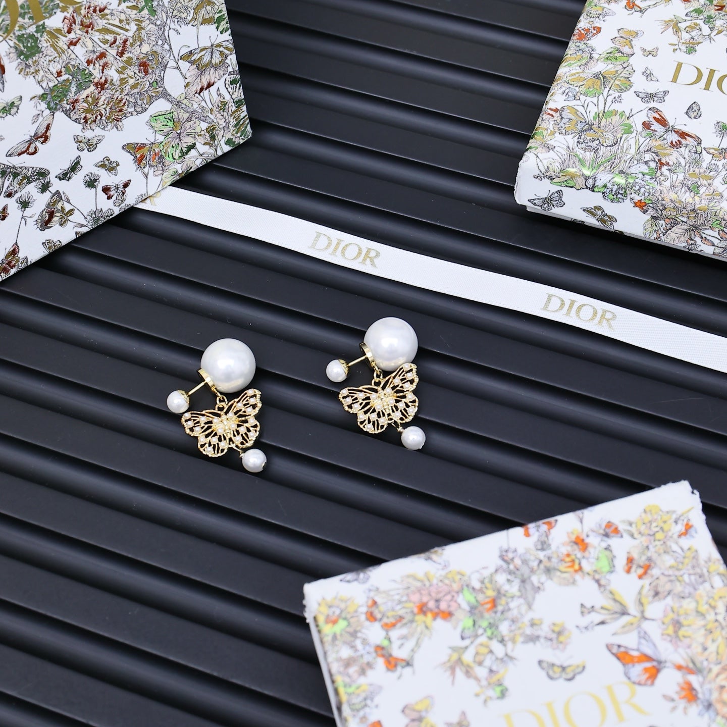 Dior gold and white pearl drop earrings, multiple pairs