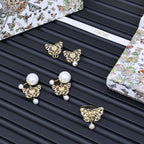 Dior gold-tone butterfly earrings set with pearl drops and crystals