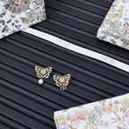 Dior gold-tone butterfly earrings with pearl drops