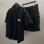Dior patterned shorts and shirt set, shorts shown on hanger
