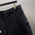 Dior logo-pattern shorts waistband with dark button and belt loops