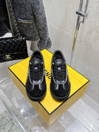 Fendi unisex low-top sneakers, black with FF logo and lace-up closure