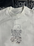 Off White graphic T-shirt with crew neck; white with black text and logo print