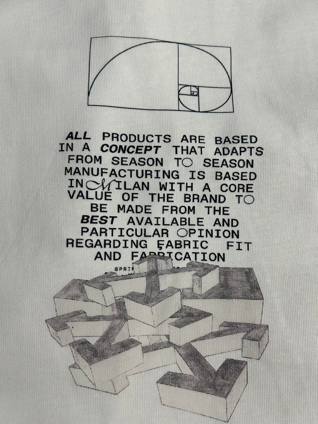 Off White graphic T-shirt, white with black rectangular text and icon print