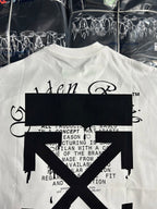 Off White graphic T-shirt, white with oversized black arrow X front print