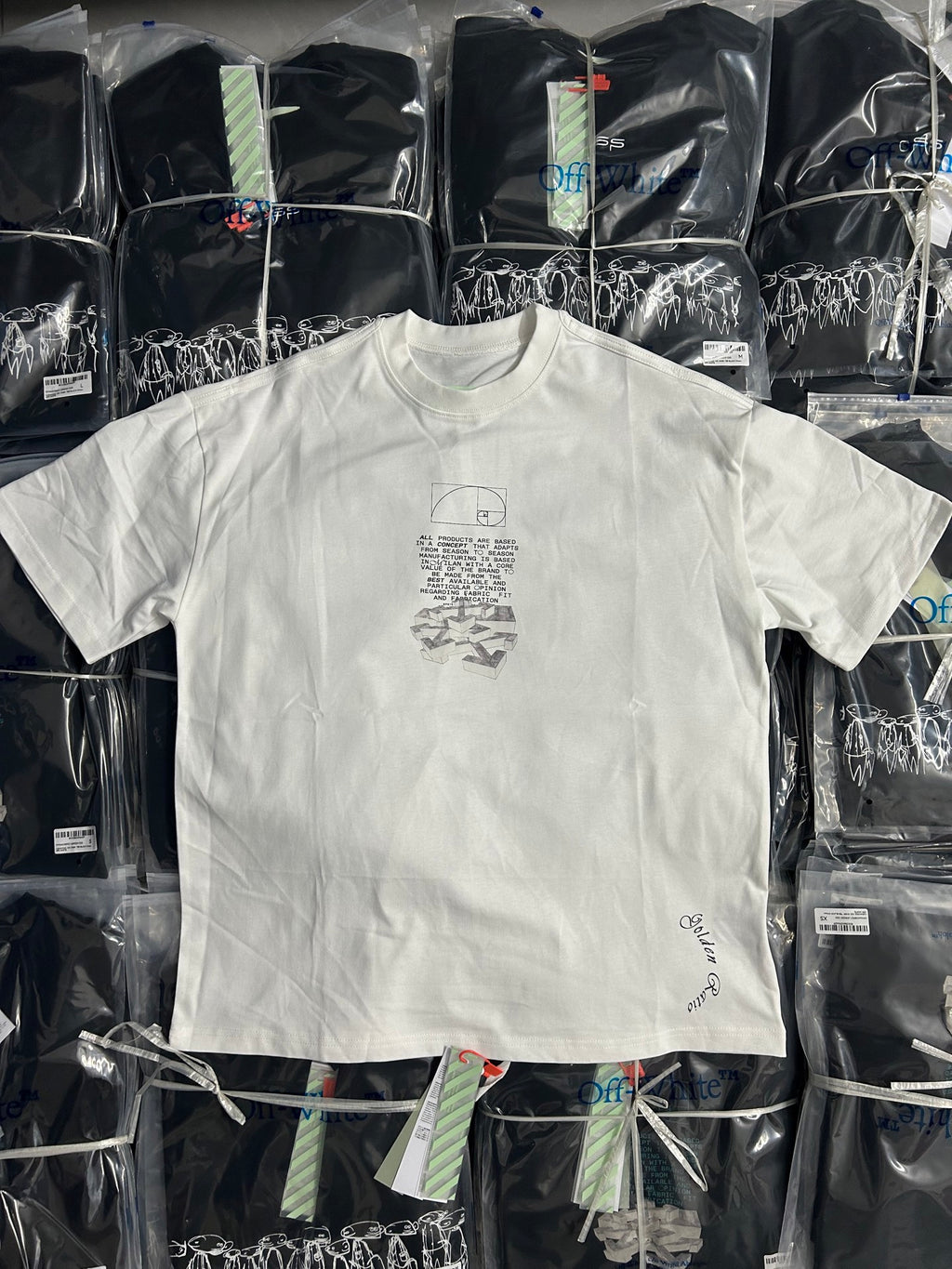 Off White graphic T-shirt, white with large black front logo print