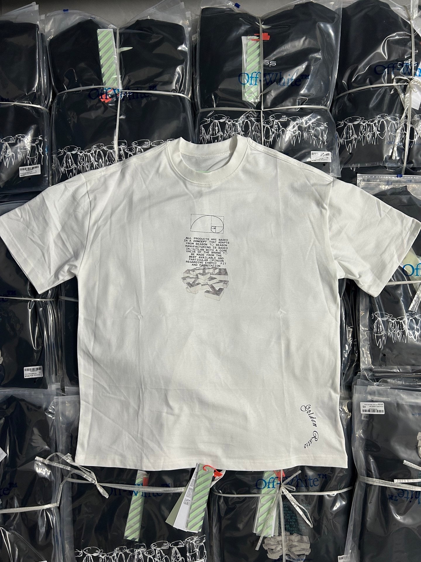 Off White graphic T-shirt, white with large black front logo print