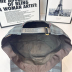 Burberry cap interior with adjustable strap and embroidered logo patch