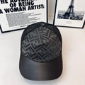 Fendi cap with dark gray FF jacquard front and black curved brim