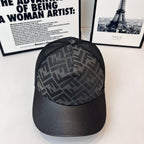 Fendi cap with dark gray FF jacquard front and black curved brim