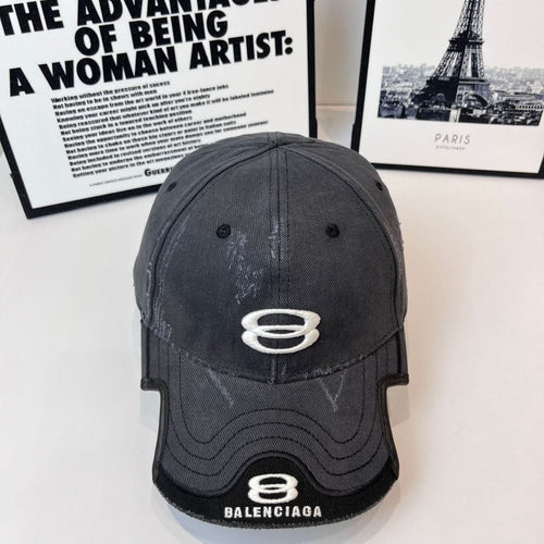 Balenciaga cap in dark gray with white 8 logo and BALENCIAGA wordmark