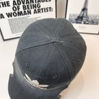 Balenciaga baseball cap, back view, dark fabric with small logo detail