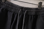 Dark gray ruched elastic waistband for denim shorts