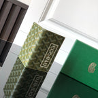 Goyard small bag in olive green patterned canvas with front flap and logo frame