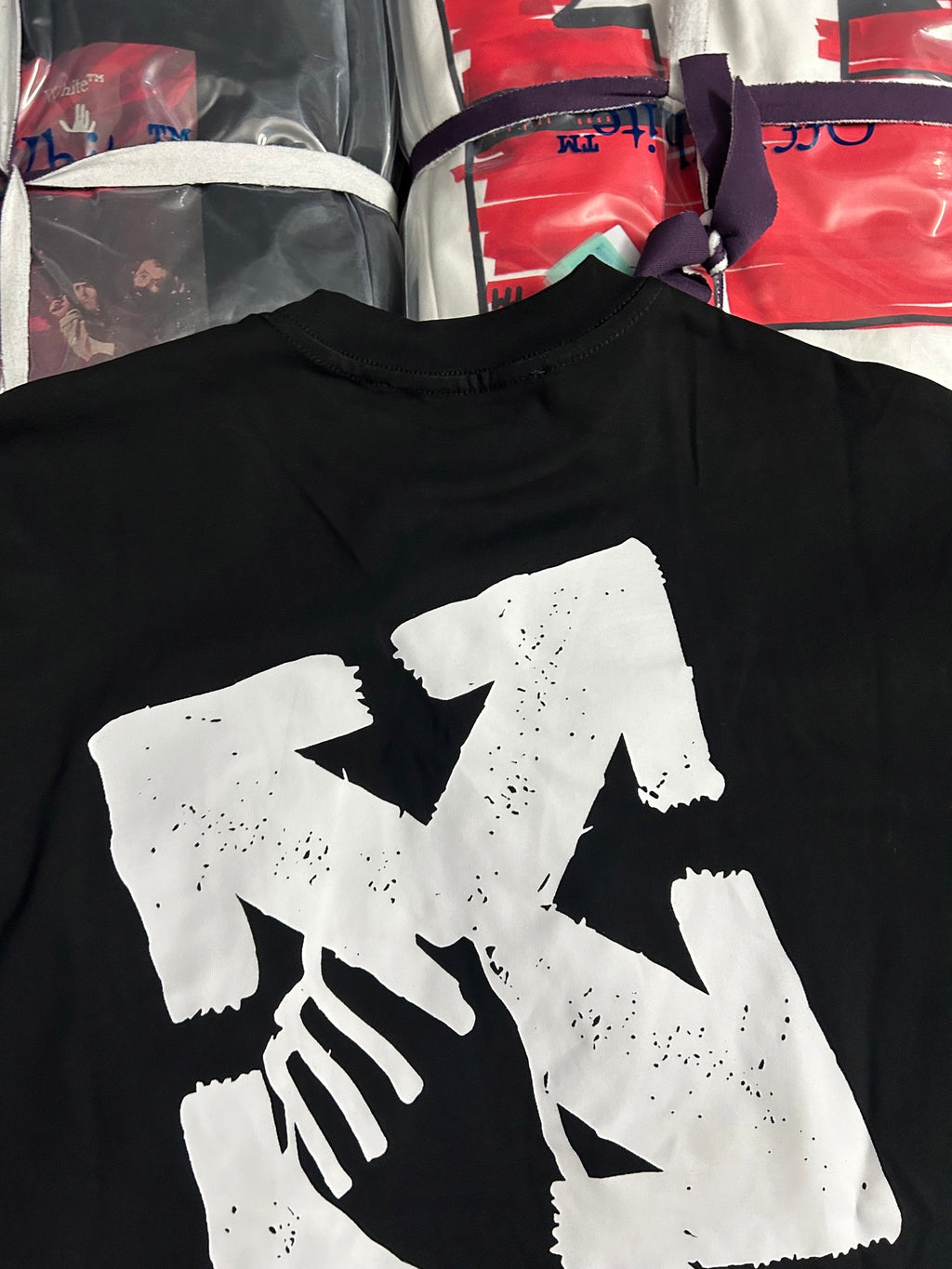 Off White black T-shirt with large white graphic print on front