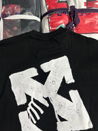 Off White black T-shirt with large white graphic print on front