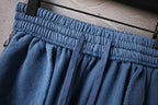Balenciaga pants light blue with elastic waistband and pleated fabric folds