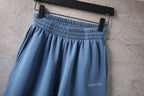Balenciaga pants light blue with gathered waistband and pleated front
