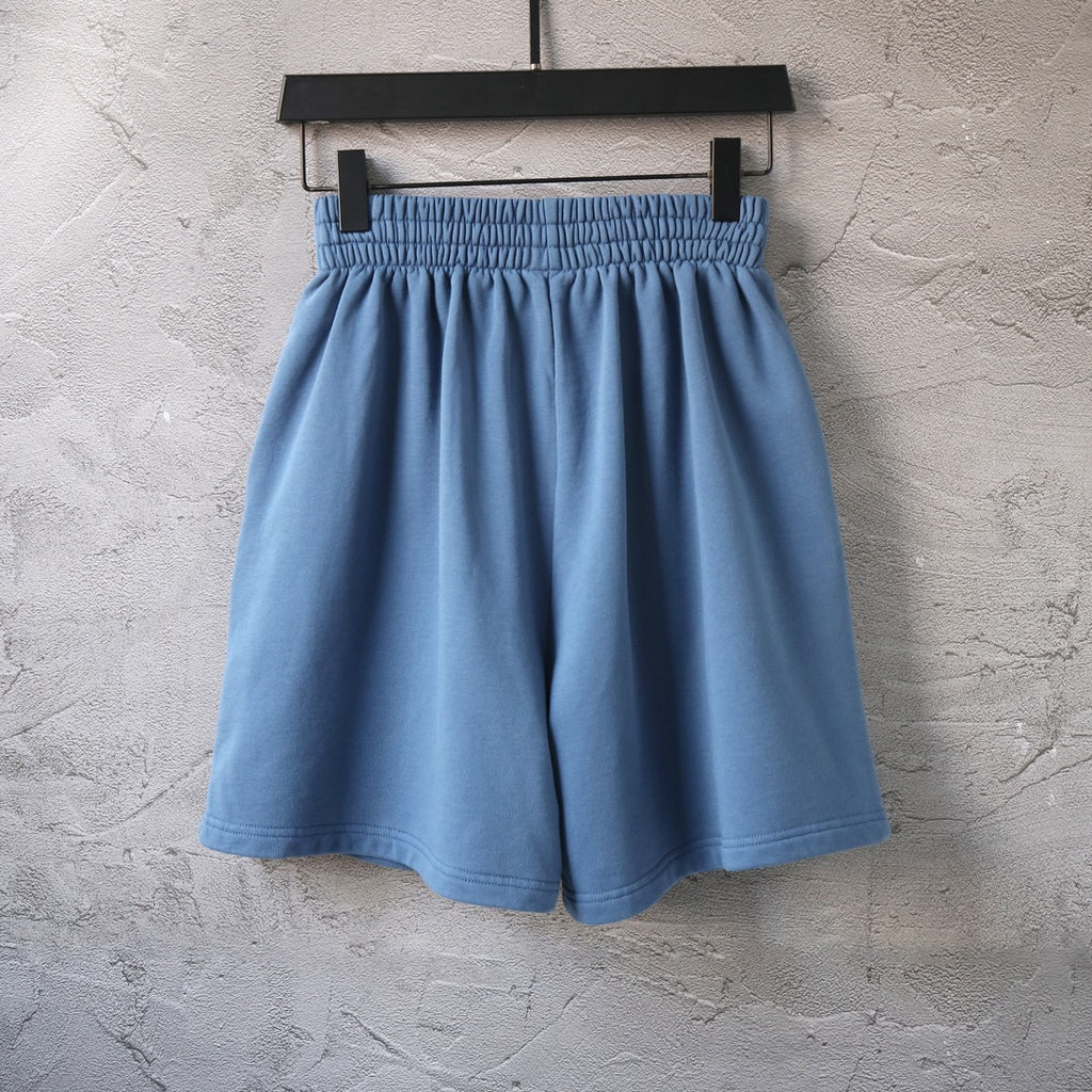 Balenciaga pants in light blue, gathered elastic waistband, relaxed silhouette