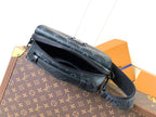 Men’s Louis Vuitton crossbody bag front view with zip opening and strap