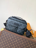 Men’s Louis Vuitton crossbody bag with monogram canvas and top handle strap