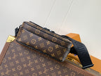 Men's Louis Vuitton monogram top-handle bag with zipper and shoulder strap