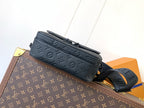 Men’s Louis Vuitton monogram crossbody bag, dark navy, zip pocket and adjustable strap